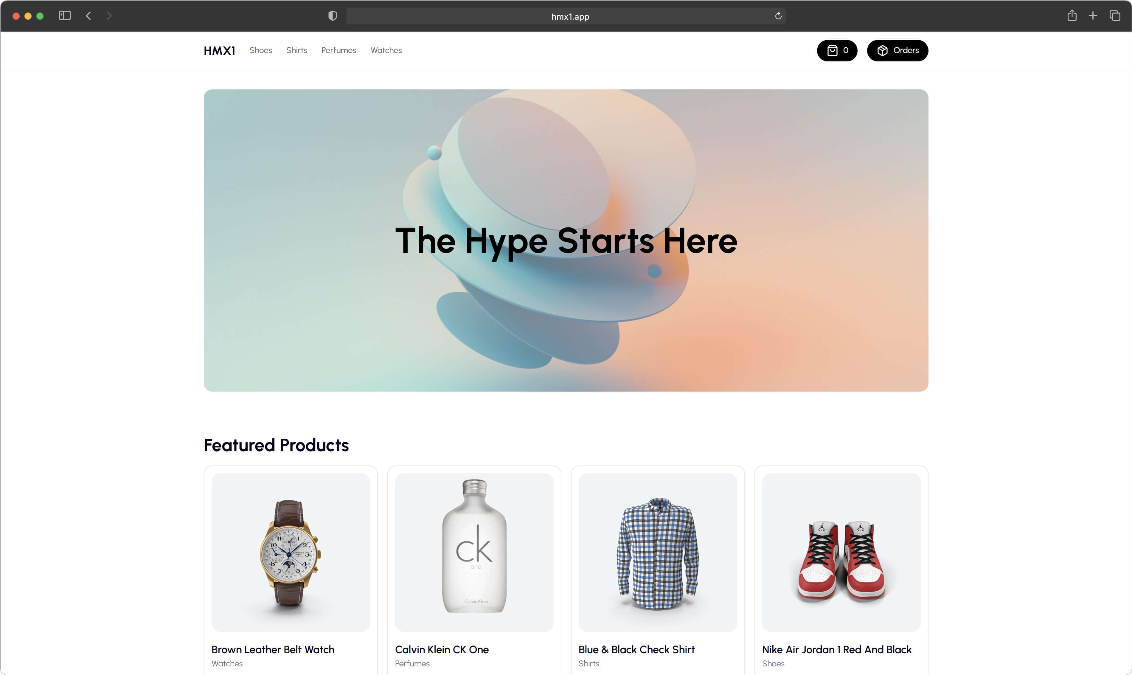 HMX1 Store Front, desktop